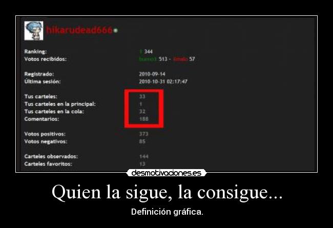 Quien la sigue, la consigue... - Definición gráfica.
