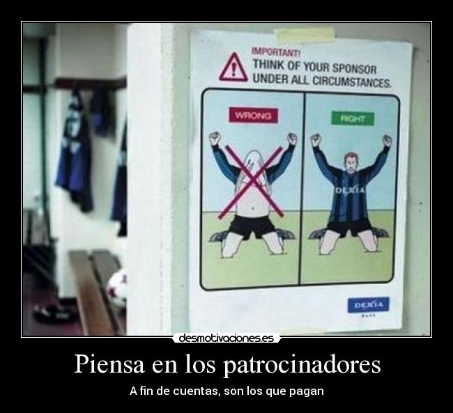 Piensa en los patrocinadores -