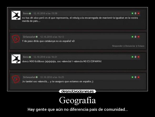 Geografía - Hay gente que aún no diferencia país de comunidad...