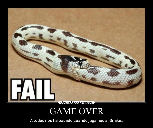 GAME OVER - A todos nos ha pasado cuando jugamos al Snake..