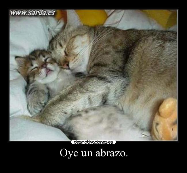 Oye un abrazo. -