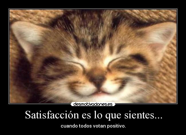 Satisfacción es lo que sientes... - cuando todos votan positivo.