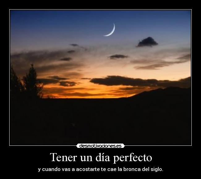 Tener un día perfecto -