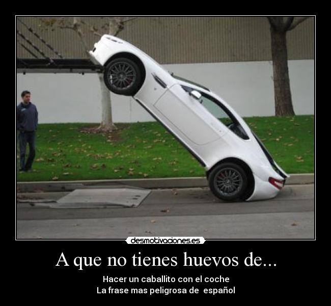 A que no tienes huevos de... - Hacer un caballito con el coche
La frase mas peligrosa de  español
