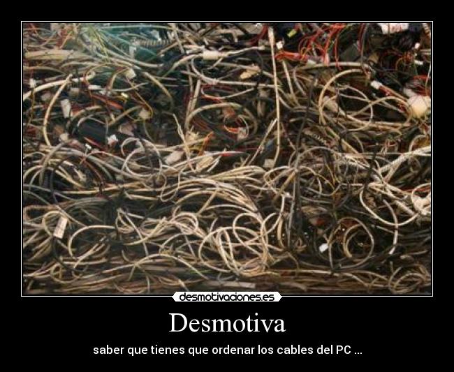 Desmotiva - saber que tienes que ordenar los cables del PC ...