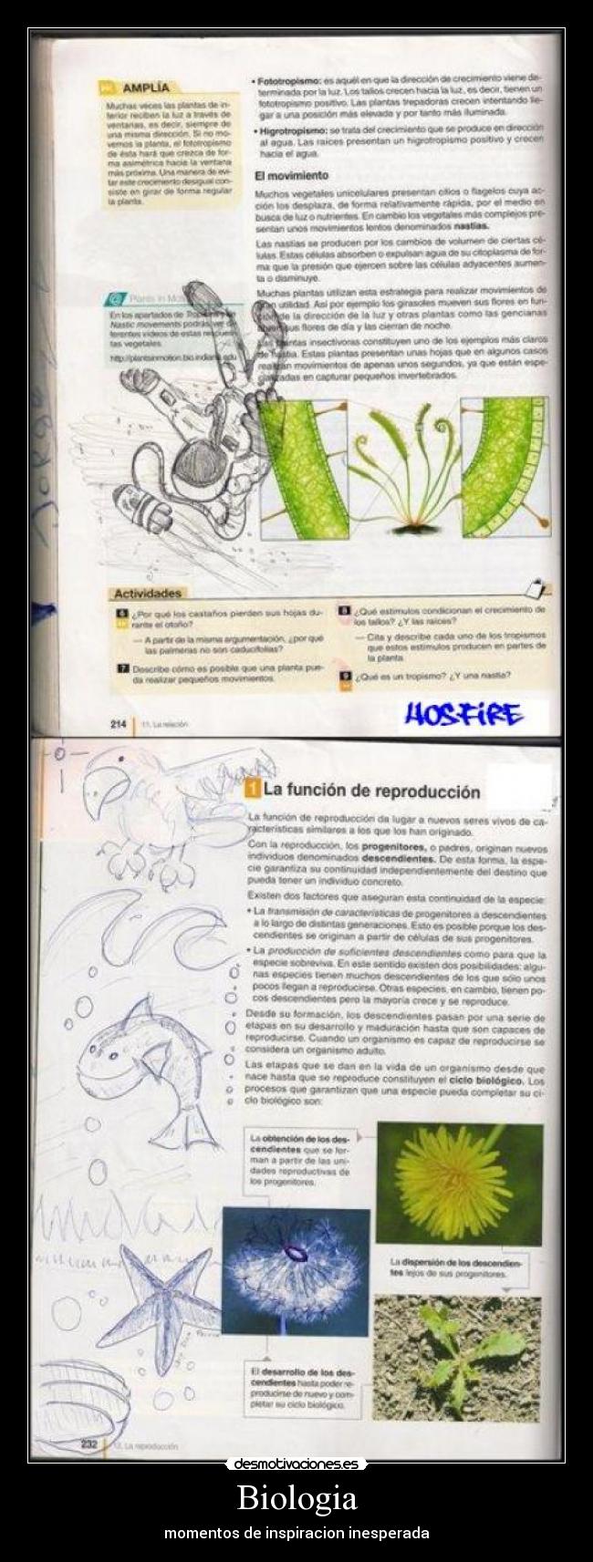 carteles biologia aburrimiento definion grafica clase colegio desmotivaciones