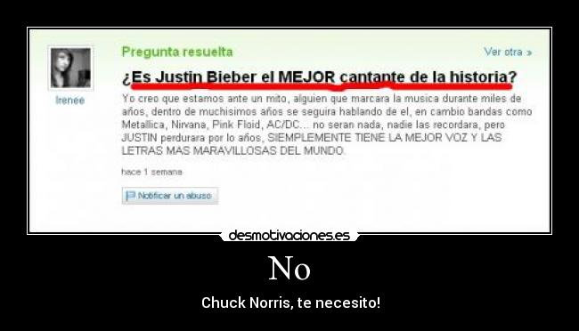 No - Chuck Norris, te necesito!