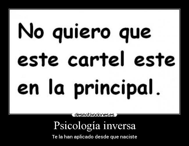 Psicología inversa - 