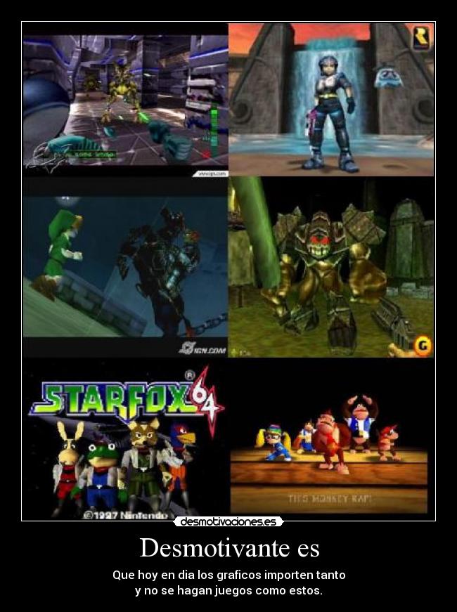 Desmotivante es - Que hoy en dia los graficos importen tanto
y no se hagan juegos como estos.