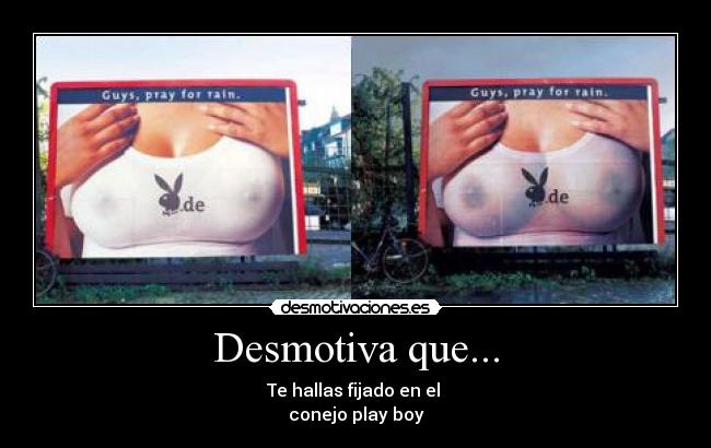 Desmotiva que... - Te hallas fijado en el
conejo play boy