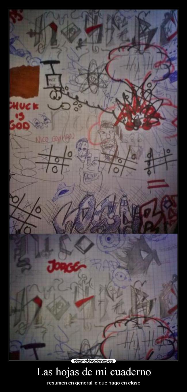 Las hojas de mi cuaderno -