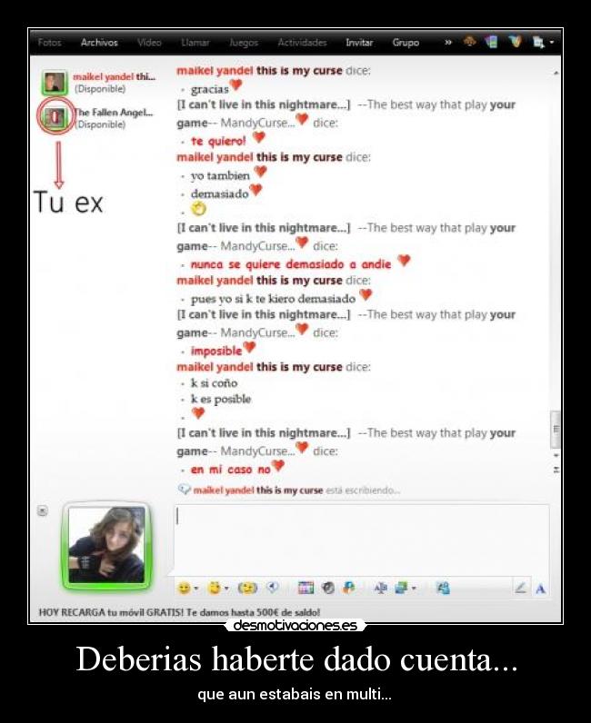 Deberias haberte dado cuenta... - que aun estabais en multi...