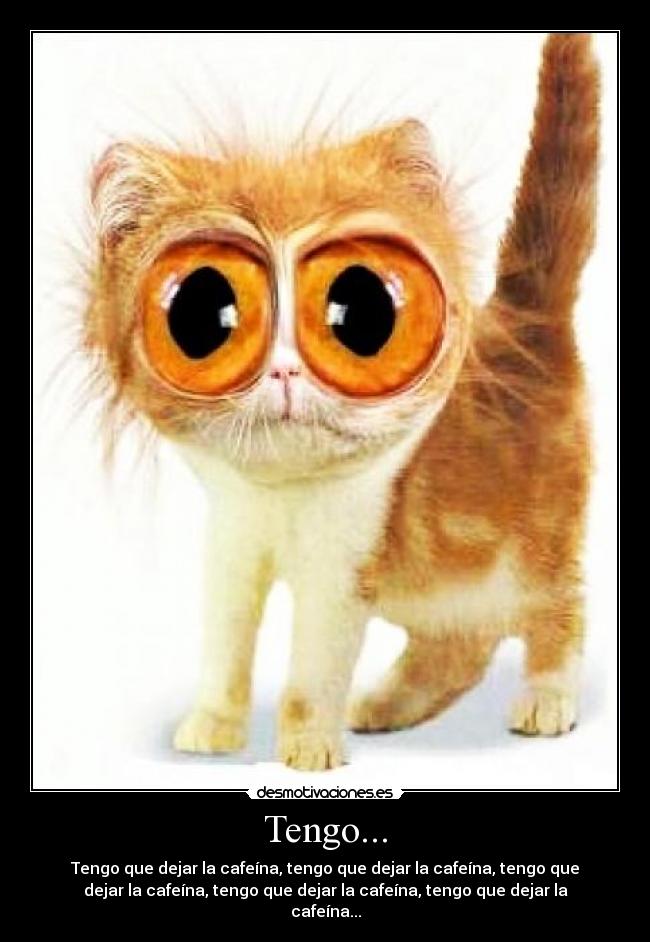 Tengo... - Tengo que dejar la cafeína, tengo que dejar la cafeína, tengo que
dejar la cafeína, tengo que dejar la cafeína, tengo que dejar la
cafeína...