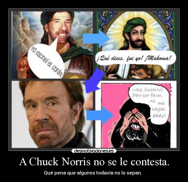 A Chuck Norris no se le contesta. - Qué pena que algunos todavía no lo sepan.  