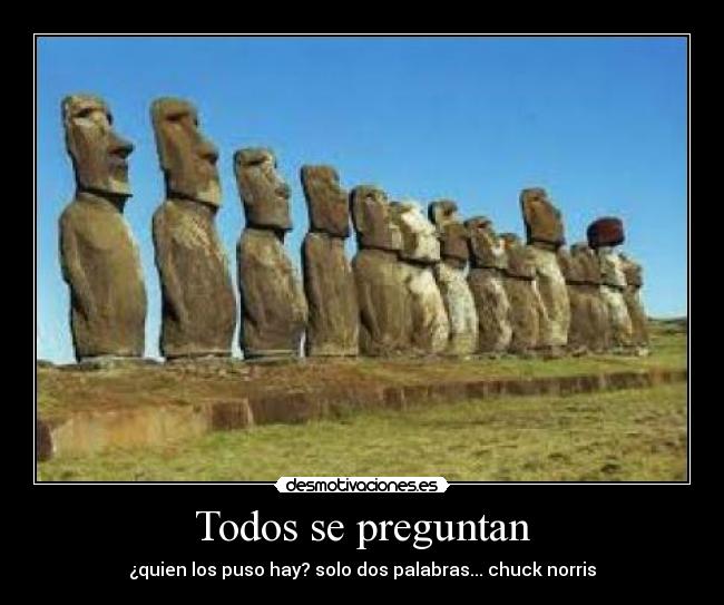 Todos se preguntan - ¿quien los puso hay? solo dos palabras... chuck norris