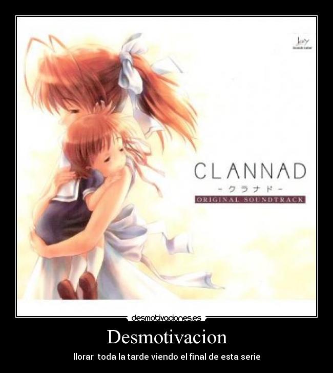 carteles anime clannad desmotivaciones