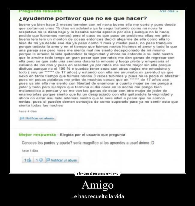 Amigo - Le has resuelto la vida