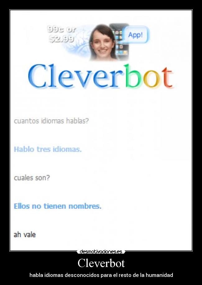 Cleverbot - habla idiomas desconocidos para el resto de la humanidad