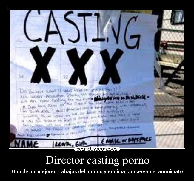 carteles director casting porno mejor trabajo mundo desmotivaciones