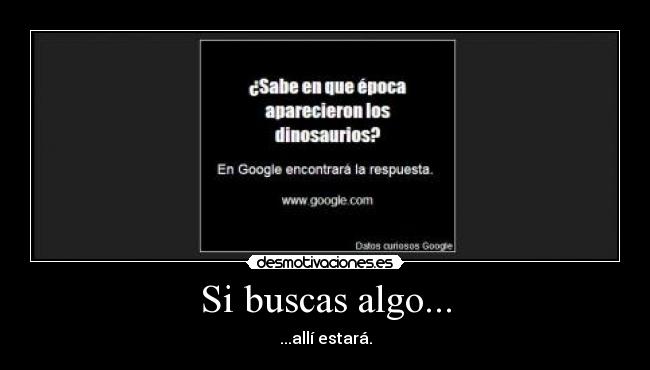 Si buscas algo... - ...allí estará.