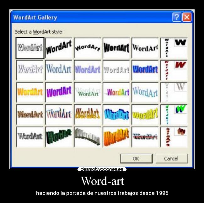 Word-art - haciendo la portada de nuestros trabajos desde 1995