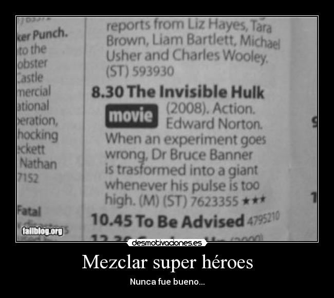 Mezclar super héroes - Nunca fue bueno...