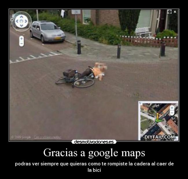 carteles google maps caida desmotivaciones