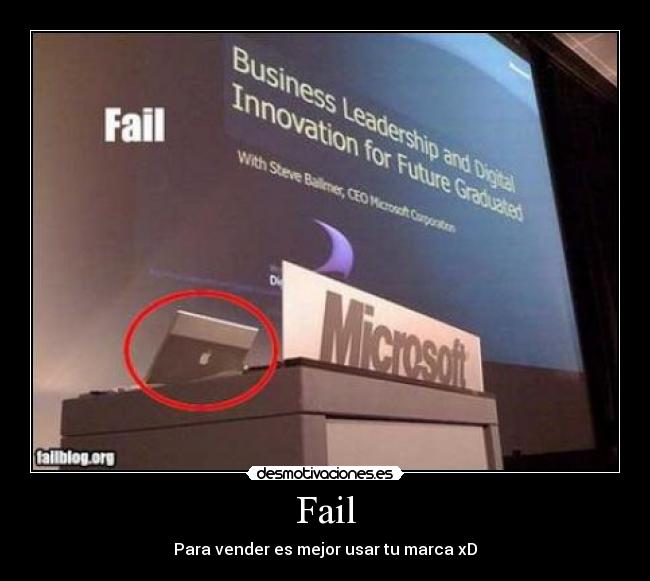 Fail - Para vender es mejor usar tu marca xD