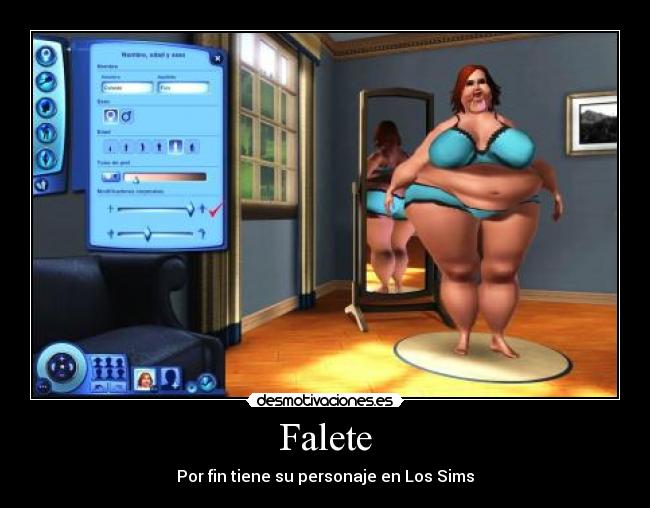 carteles falete sims personaje desmotivaciones