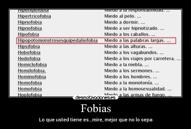 carteles fobiaspalabrasmiedo desmotivaciones