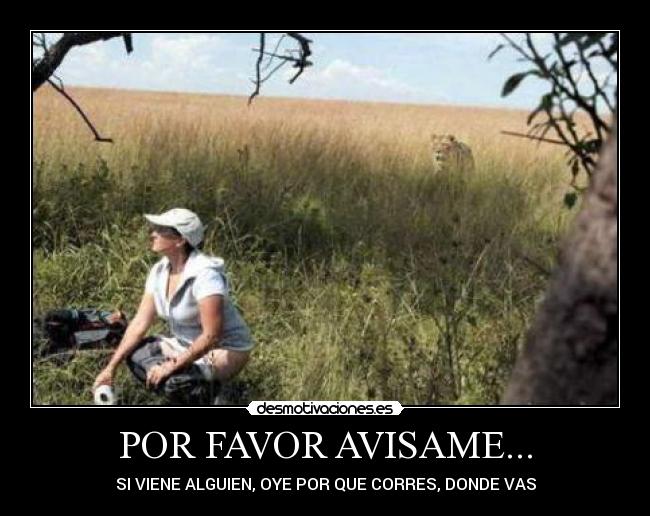 POR FAVOR AVISAME... - SI VIENE ALGUIEN, OYE POR QUE CORRES, DONDE VAS