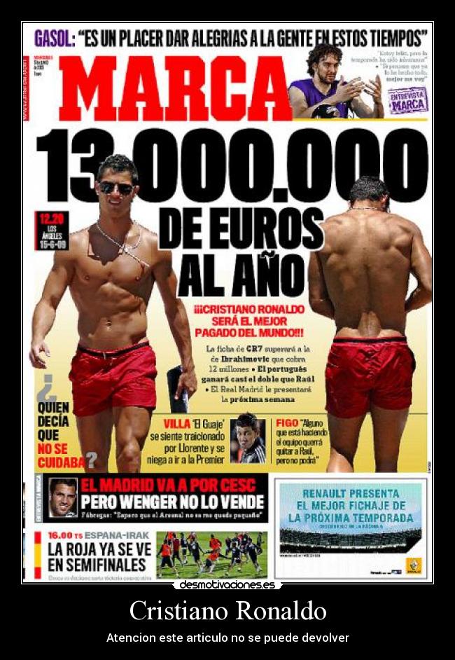 Cristiano Ronaldo - Atencion este articulo no se puede devolver