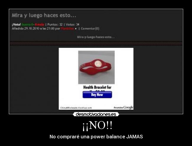 ¡¡NO!! - No compraré una power balance JAMAS