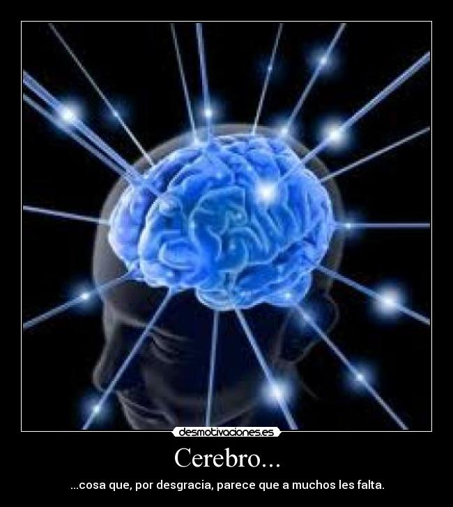 Cerebro... - ...cosa que, por desgracia, parece que a muchos les falta.