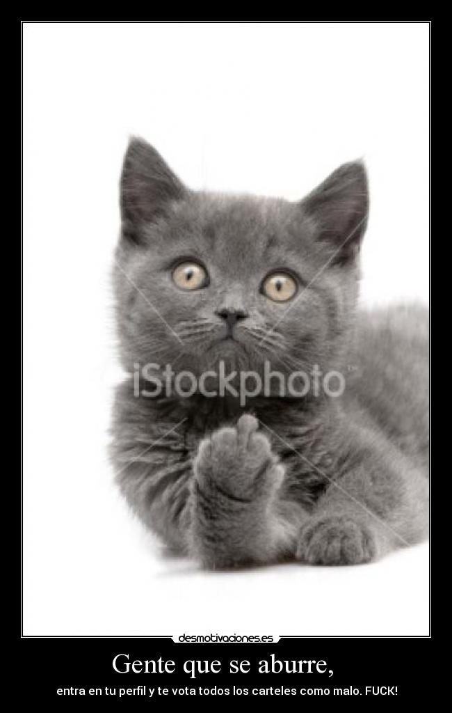 Gente que se aburre, - entra en tu perfil y te vota todos los carteles como malo. FUCK!