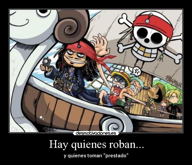 carteles jack sparrow one piece desmotivaciones