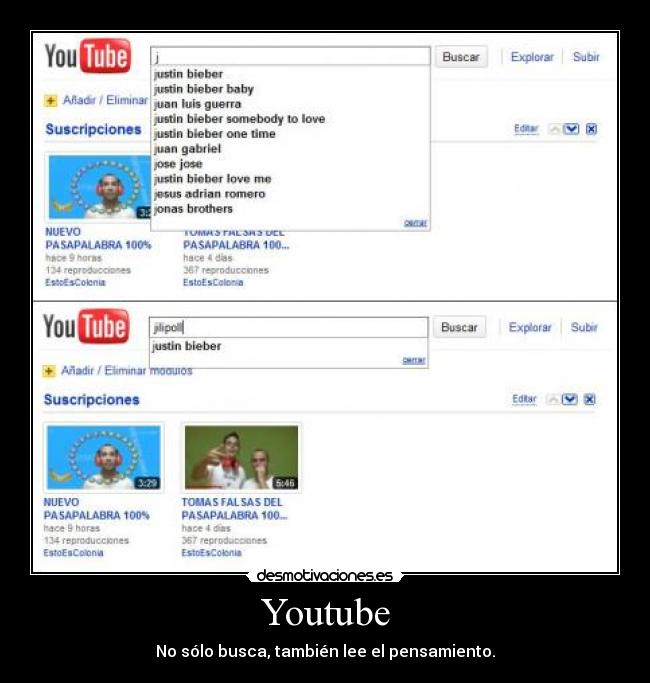 carteles youtube buscador desmotivaciones justib bieber odio desmotivaciones