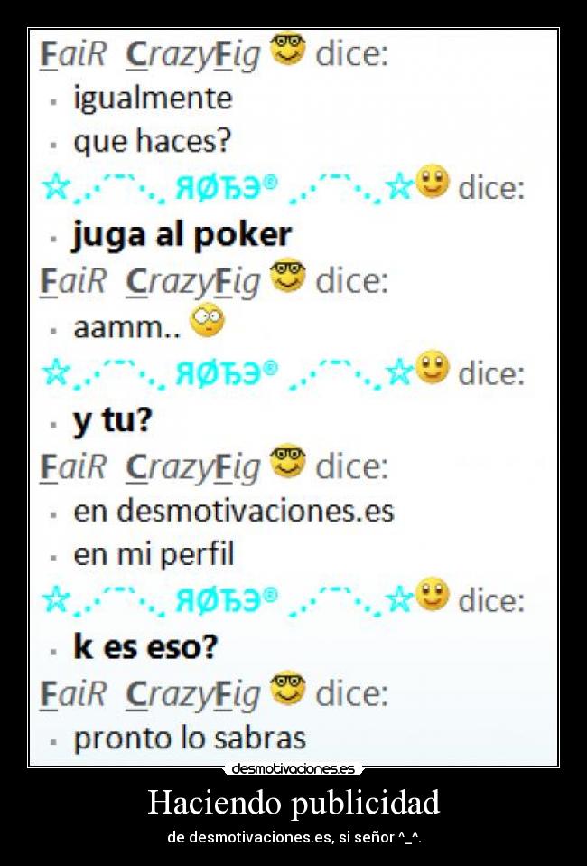 Haciendo publicidad -