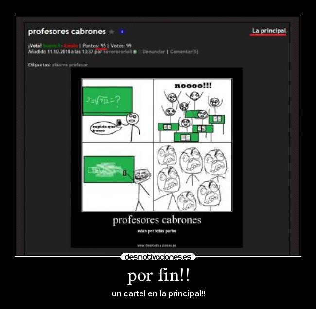 por fin!! - un cartel en la principal!!