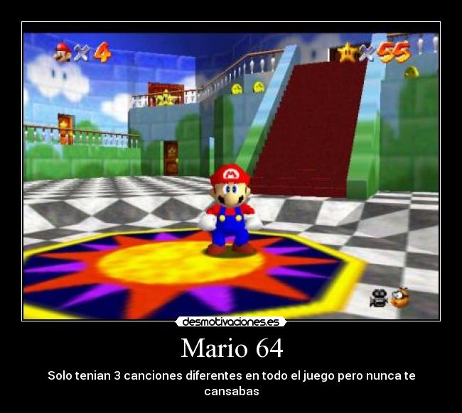 Mario 64 - Solo tenian 3 canciones diferentes en todo el juego pero nunca te cansabas