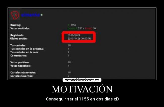 MOTIVACIÓN - Conseguir ser el 1155 en dos dias xD