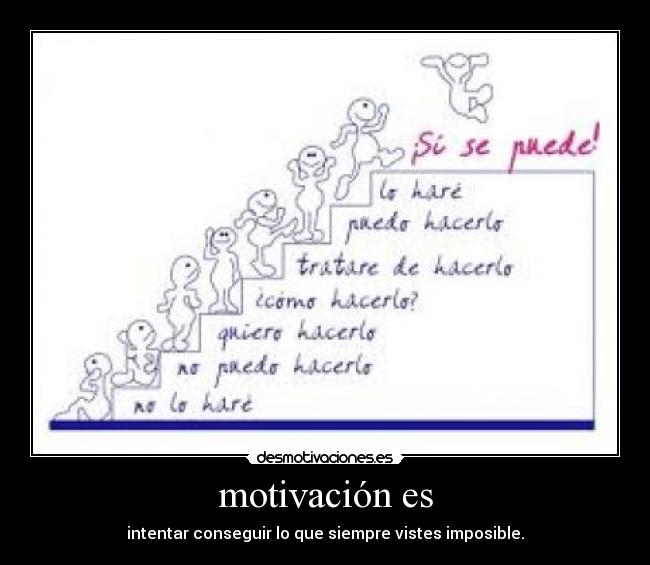 motivación es - intentar conseguir lo que siempre vistes imposible.