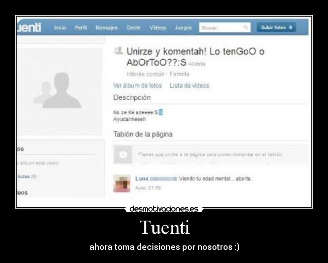 Tuenti - ahora toma decisiones por nosotros :)