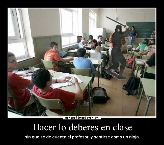 Hacer lo deberes en clase - 