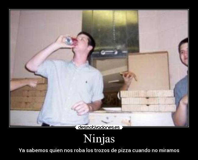 Ninjas - Ya sabemos quien nos roba los trozos de pizza cuando no miramos