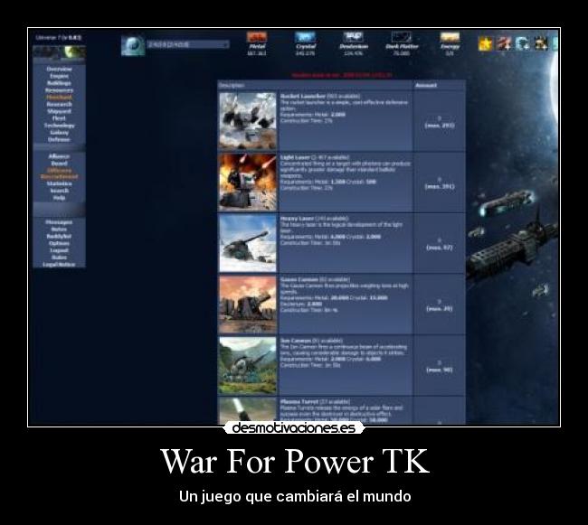 War For Power TK - Un juego que cambiará el mundo