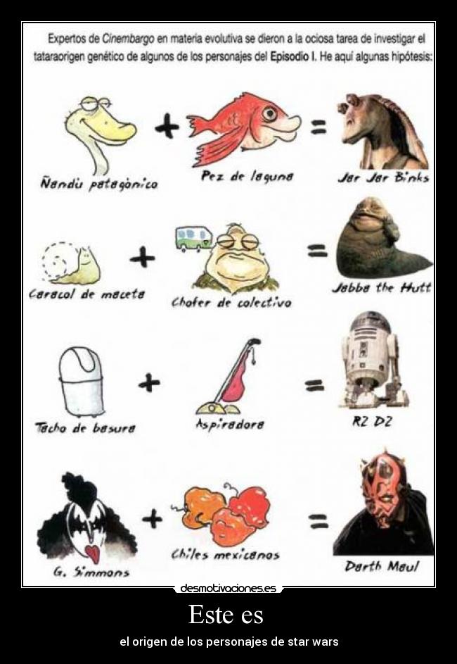 Este es - el origen de los personajes de star wars
