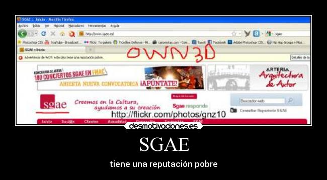 SGAE - tiene una reputación pobre