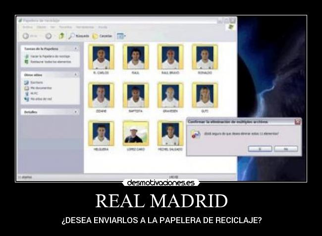 REAL MADRID - ¿DESEA ENVIARLOS A LA PAPELERA DE RECICLAJE?