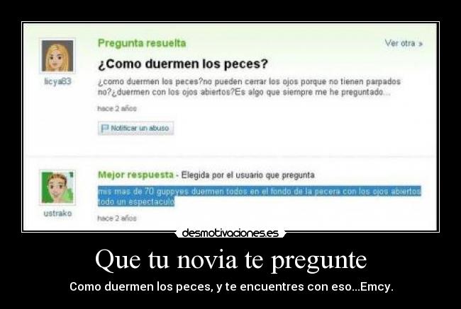 Que tu novia te pregunte -